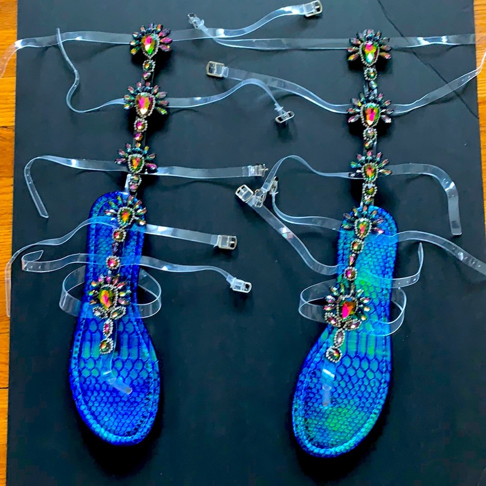 Jeweled gladiator sandals